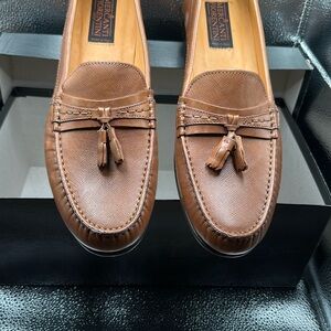 Mercanti Fiorentini Brown Leather Slip-On Loafers NEVER WORN | size 11.5